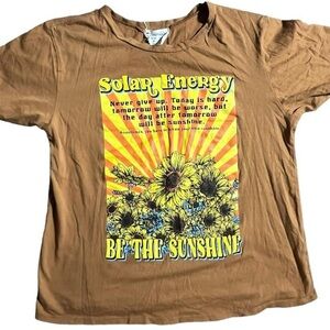 440-Brown and yellow sunflower t-shirt Medium #summer #sunflower #french